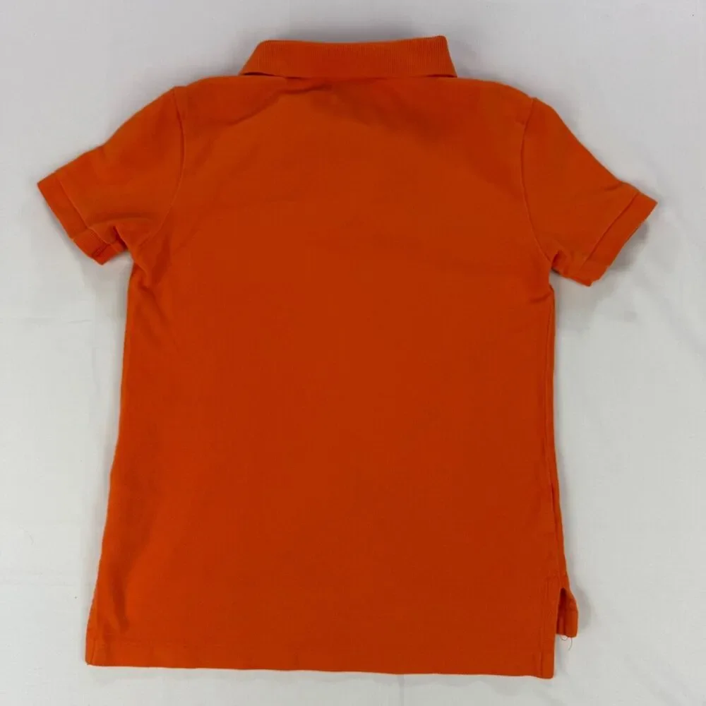 Vintage Ralph Lauren Youth Boys Orange Polo Shirt Size 5 Short Sleeve